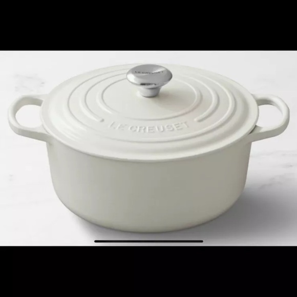 Le Creuset Other - Le Creuset NEW White 5.5 Qt Enameled Cast Iron Dutch Oven